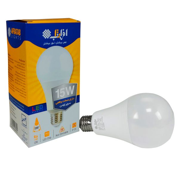 لامپ ال ای دی حبابی 15 وات افراتاب پر نور