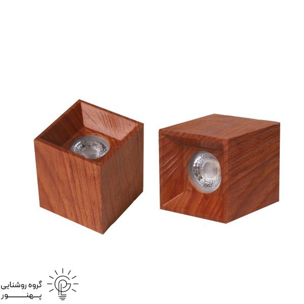 چراغ سقفی روکار مربع چوبی