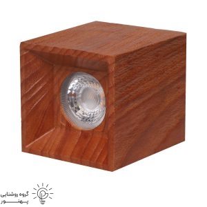 چراغ سقفی روکار مربع چوبی