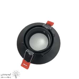 قاب هالوژن سقفی توکار دایره ای تخت متحرک-2