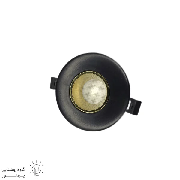 قاب هالوژن سقفی توکار عمیق متحرک وسط طلایی دایره ای پارس لایت-3