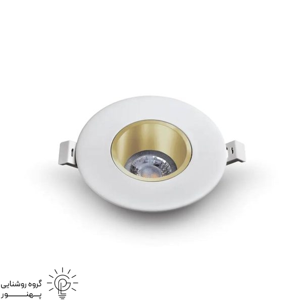 قاب هالوژن سقفي توكار عميق متحرك طلايي مات
