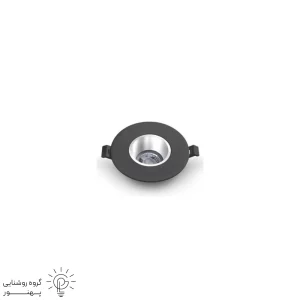 قاب هالوژن سقفي توكار عميق متحرك وسط مشكي كروم براق